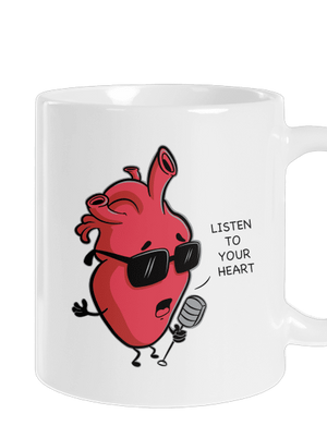 Listen to your heart klasický hrnček White