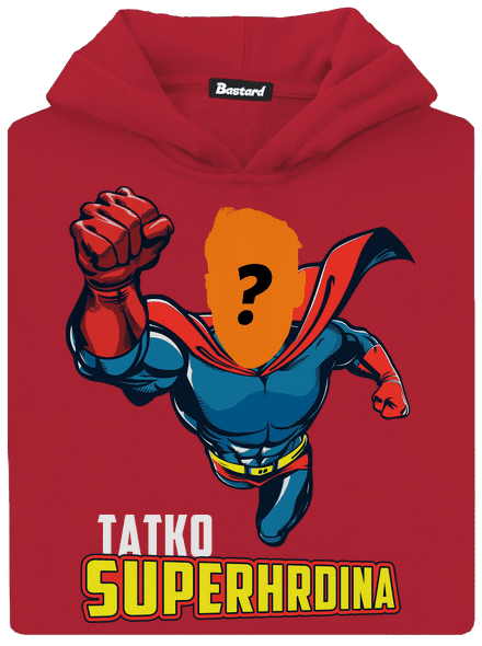 Tatko superhrdina detská mikina klokanka Fire Red
