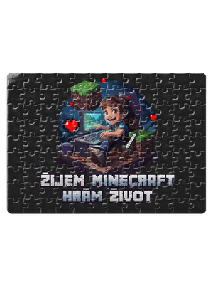Žijem Minecraft puzzle White