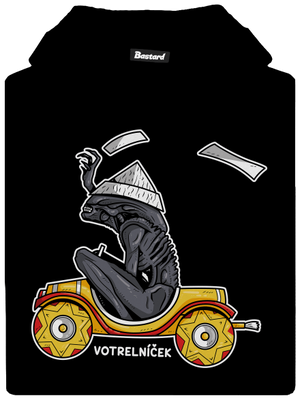 Votrelníček detská mikina klokanka Black