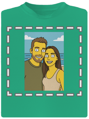 Simpsonovi z vlastnej fotky pánske športové tričko Mint Mal