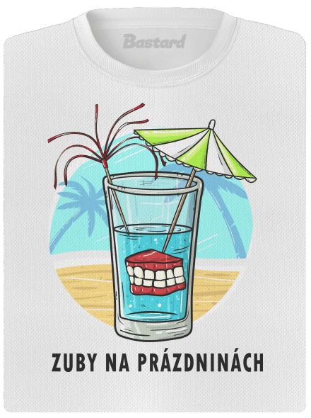 Zuby na prázdninách dámske športové tričko White