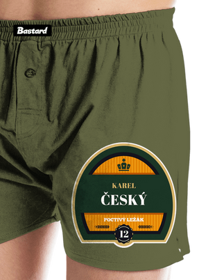 Pivná etiketa pánske trenky Khaki