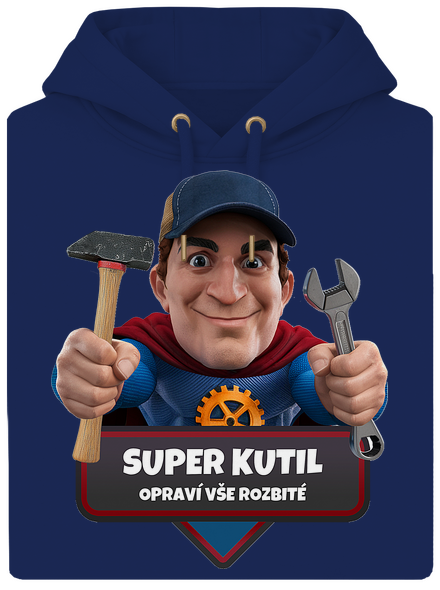 Super otec unisex mikina premium Navy
