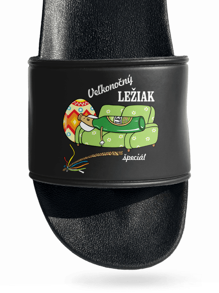 Veľkonočný ležiak šľapky Black