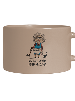 Neklidná bez kafe hrnček makronka Brown Macaron