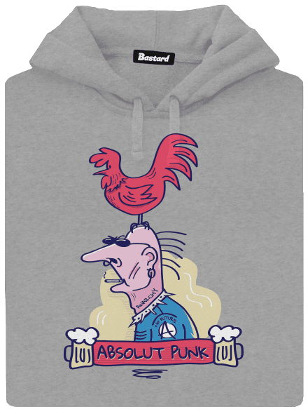 Absolut Punk pánska mikina klokanka Light Melange