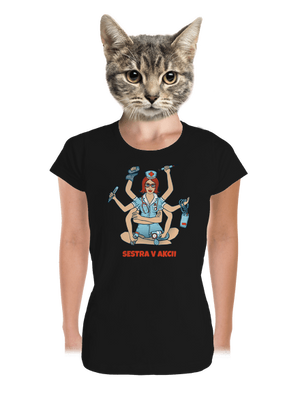 Sestra v akcii dámske tričko prémium Black