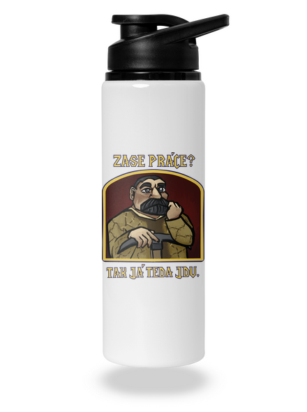 Zase práce? flaša na vodu White