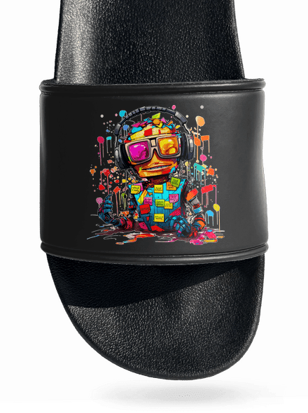 Workaholic robot šľapky Black