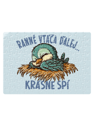 Ranné vtáča spí puzzle White