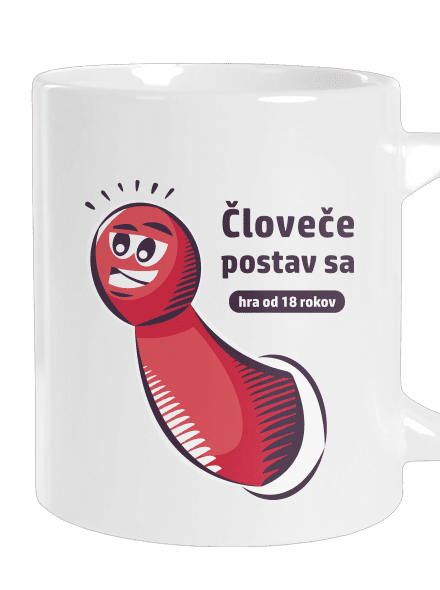 Človeče postav sa veľký hrnček White