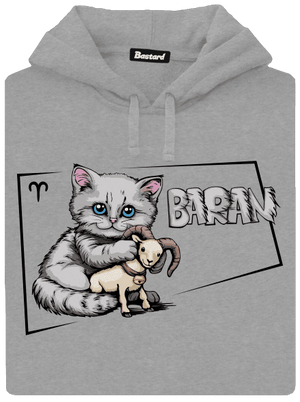 Mačací horoskop: Baran pánska mikina klokanka Light Melange