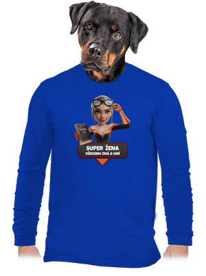 Super mama pánske dlhý rukáv Royal Blue