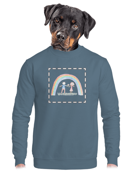 Detské kresby - Nahraj vlastnú unisex mikina bez kapucne Nordic Blue