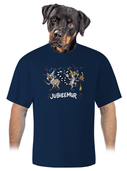 Jubilemur unisex tričko oversized Midnight Blue