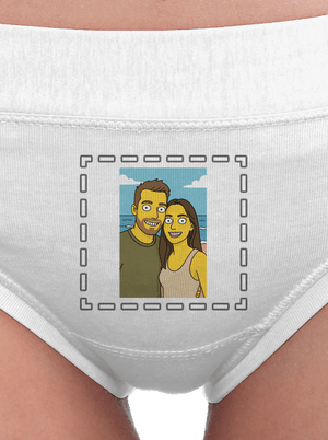 Simpsonovi z vlastnej fotky dámske nohavičky White