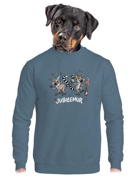 Jubilemur unisex mikina bez kapucne Nordic Blue