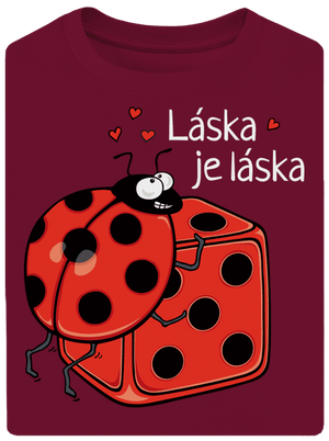 Láska je láska unisex tričko oversized Garnet
