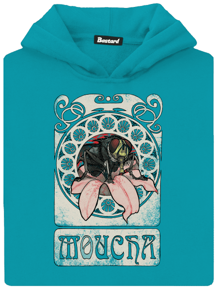 Mucha detská mikina klokanka Hawaiian Blue