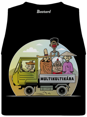 Multikultikára dámske tielko voľné Black