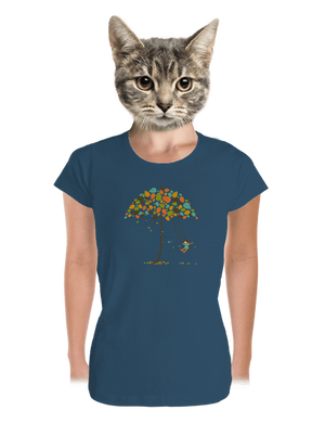 Radosť z jesene dámske tričko prémium Petrol Blue