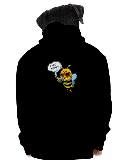 Bee happy pánska mikina na zips Black