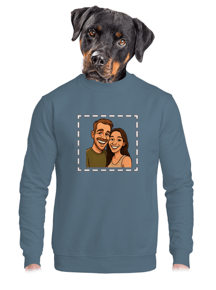 Karikatúra z vlastnej fotky unisex mikina bez kapucne Nordic Blue