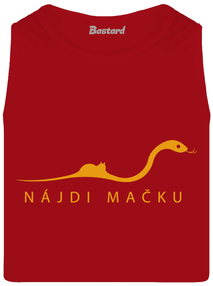 Nájdi mačku pánske tielko Red