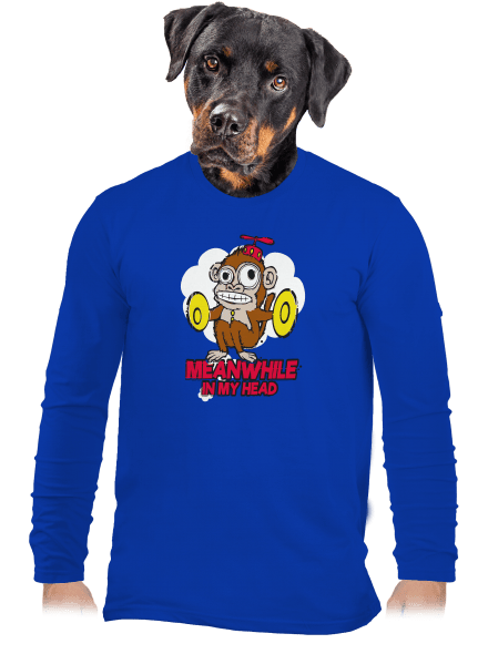 Monkey in my head pánske dlhý rukáv Royal Blue