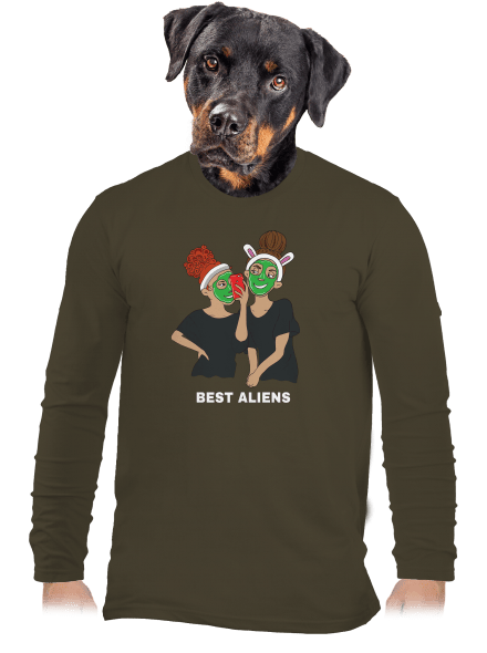 Best aliens pánske dlhý rukáv Urban Khaki