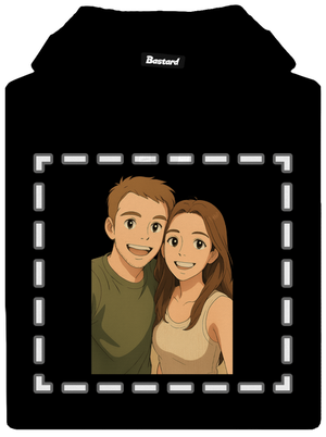 Ghibli efekt z vlastnej fotky pánska mikina klokanka Black