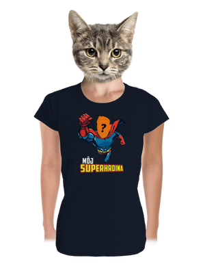 Môj superhrdina dámske tričko prémium Navy Mal