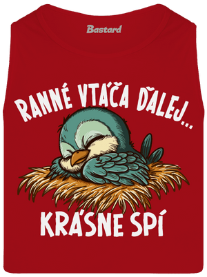 Ranné vtáča spí pánske tielko Red