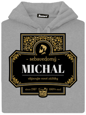 Alkoholová etiketa pánska mikina klokanka Light Melange