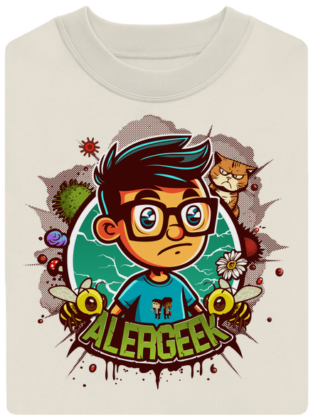 Alergeek unisex mikina bez kapucne Off White