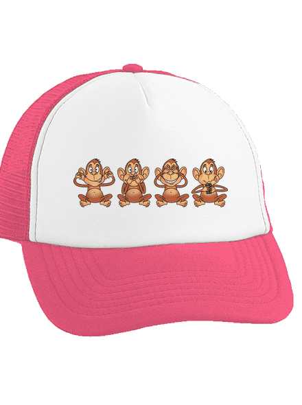 Opička s mobilom šiltovka truckerka Fluorescent Pink cap