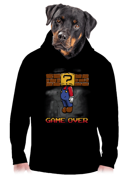 Game Over pánska mikina klokanka Black