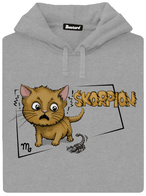 Mačací horoskop: Škorpion pánska mikina klokanka Light Melange