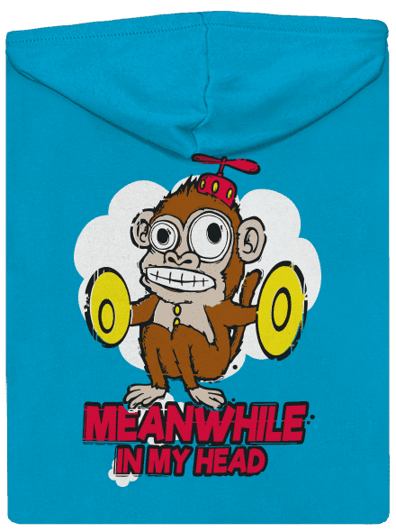 Monkey in my head dámska mikina na zips Blue Atol