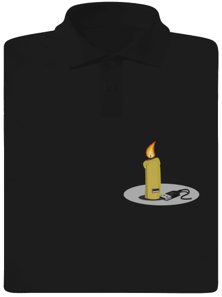 USB sviečka pánska polokošeľa Black