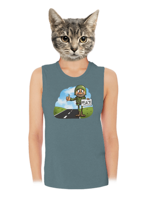 Peace dámske tielko voľné Heather Deep Teal