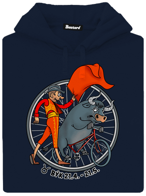 Cyklistický horoskop: Býk pánska mikina klokanka Navy