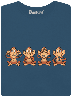 Opička s mobilom dámske tričko prémium Petrol Blue