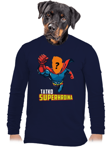 Tatko superhrdina pánske dlhý rukáv Navy