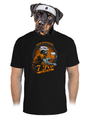 Spotreba 7 na 100 pánske športové tričko Black