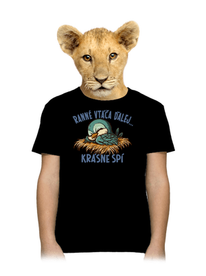 Ranné vtáča spí detské tričko Black