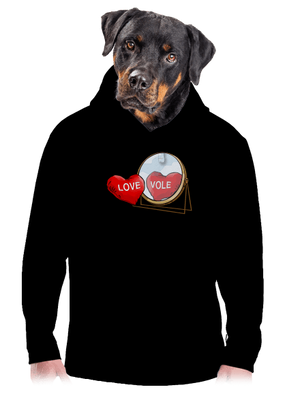 Love vole pánska mikina klokanka Black