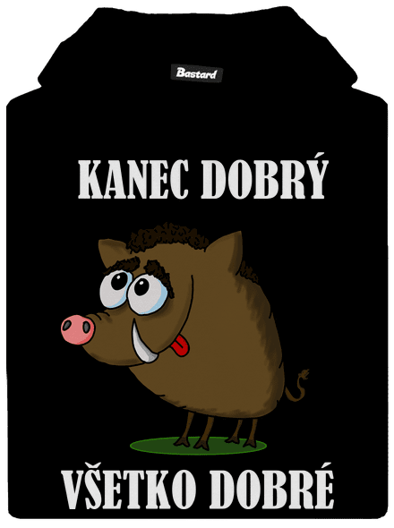 Kanec dobrý detská mikina klokanka Black