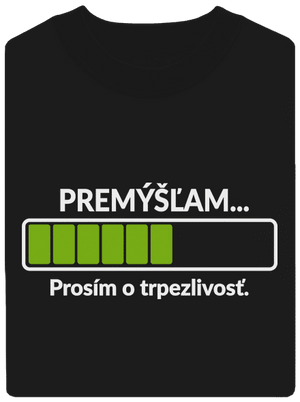 Premýšľam unisex mikina bez kapucne Black